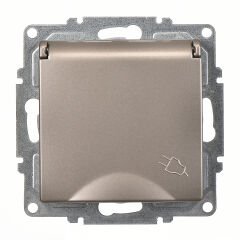 Günsan Visage Mocha Kapaklı Topraklı Priz- 16A 250V - Vidalı