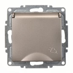 Günsan Visage Mocha Kapaklı Topraklı Priz- 16A 250V - Klipsli