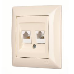 Günsan Visage  Krem İkili Data Prizi (2 x RJ45 Cat6)