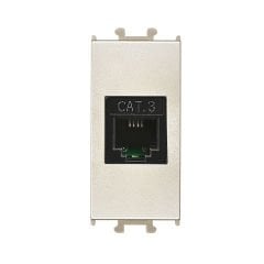 Günsan Domino Metalik Bej Telefon Prizi (Cat3) 1M