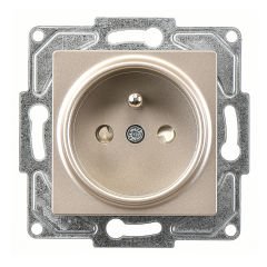 Günsan Eqona Metalik Bej Çocuk Korumalı UPS Priz- 16A 250V - Klipsli