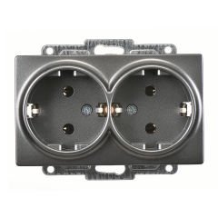 Günsan Visage Füme İkili Topraklı Priz- 16A 250V - Vidalı