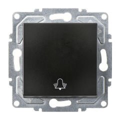 Günsan Eqona Metalik Siyah Klipsli Zil Butonu - 10AX 250V