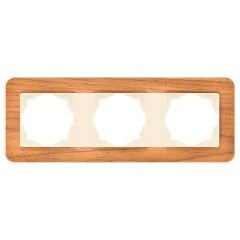 Günsan Radius Krem & Natural Teak Üçlü Çerçeve