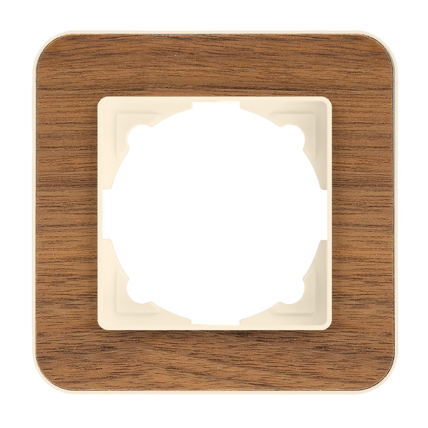 Günsan Radius Krem & Natural Walnut Tekli Çerçeve
