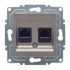 Günsan Eqona Mocha Vidalı Data & Nümeris Telefon Prizi (RJ45 Cat5E + Cat3)