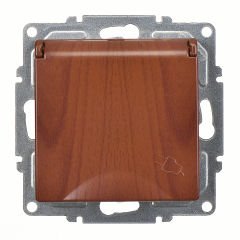Günsan Visage Ceviz Çocuk Korumalı Kapaklı Topraklı Priz - 16A 250V - Vidalı