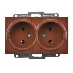 Günsan Visage Ceviz İkili Priz- 16A 250V - Vidalı
