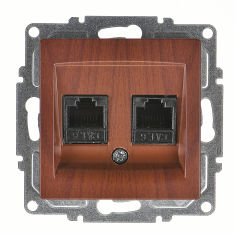 Günsan Visage Ceviz Vidalı İkili Data Prizi (2 x RJ45 Cat6)