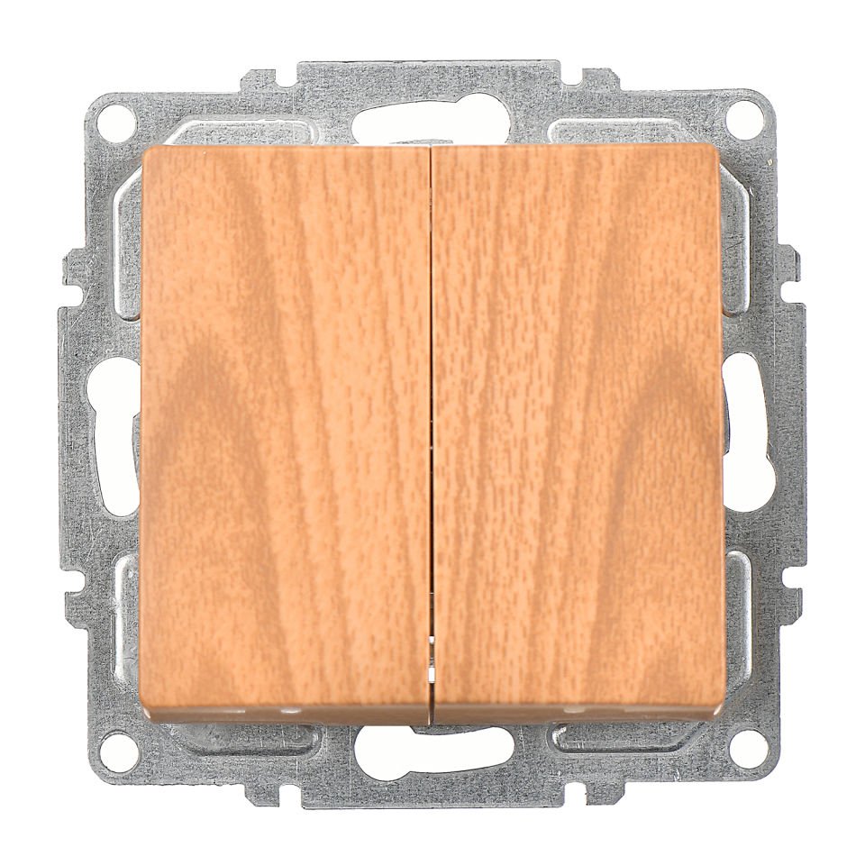 Günsan Visage Akçaağaç Vidalı Komütatör Anahtar - 10AX 250V