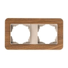 Günsan Radius Metalik Bej & Natural Walnut İkili Çerçeve