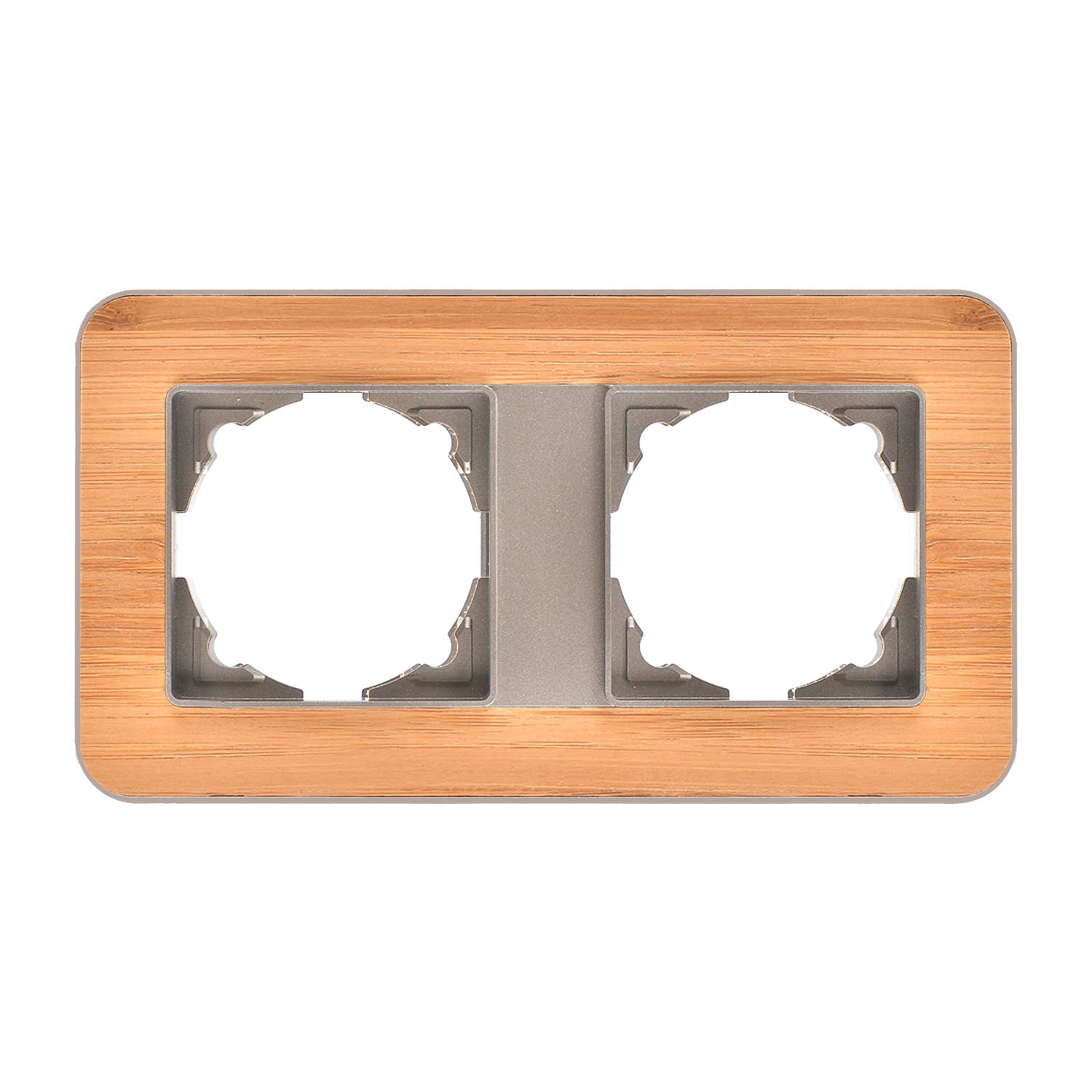 Günsan Radius Metalik Bej & Natural Bamboo İkili Çerçeve