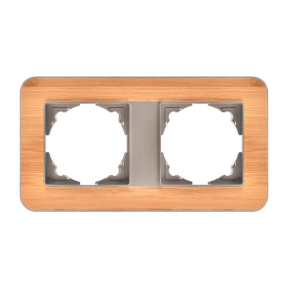 Günsan Radius Metalik Bej & Natural Bamboo İkili Çerçeve