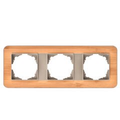 Günsan Radius Metalik Bej & Natural Bamboo Üçlü Çerçeve