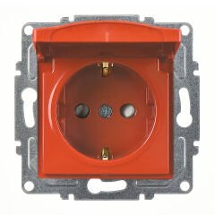 Günsan Visage Kiraz Çocuk Korumalı Kapaklı Topraklı Priz - 16A 250V - Vidalı