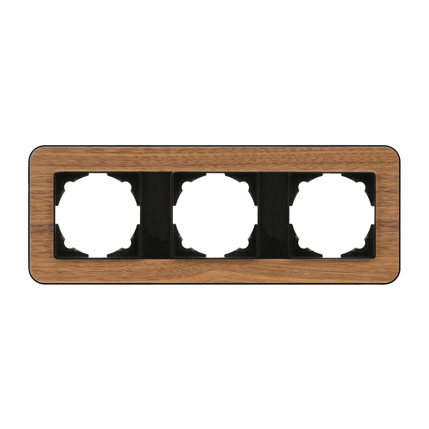Günsan Radius Metalik Siyah & Natural Walnut Üçlü Çerçeve