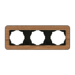 Günsan Radius Metalik Siyah & Natural Walnut Üçlü Çerçeve