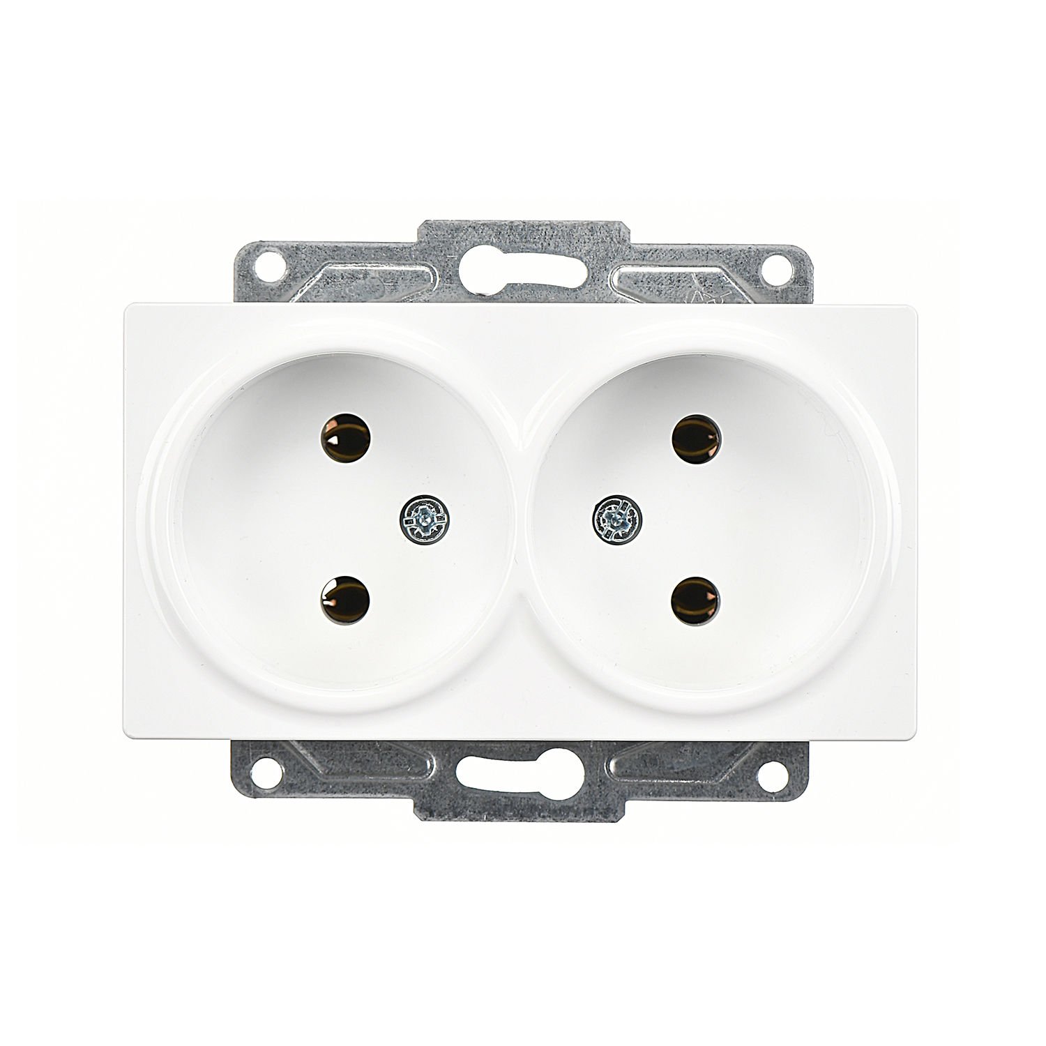 Günsan Eqona Beyaz İkili Priz- 16A 250V - Vidalı
