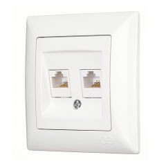 Günsan Visage Beyaz İkili Data Prizi (2 x RJ45 Cat6)