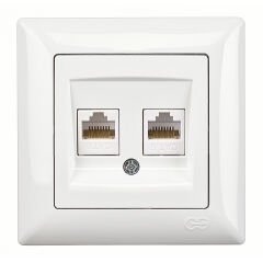 Günsan Visage Beyaz İkili Data Prizi (2 x RJ45 Cat6)