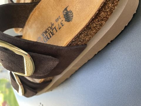 Land of Cork Anatomik Doğal Mantar Taban Büyük Toka Platform Taban Hakiki Süet Deri Terlik