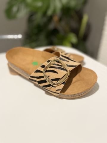 Land of Cork mantar taban zebra desen deri terlik