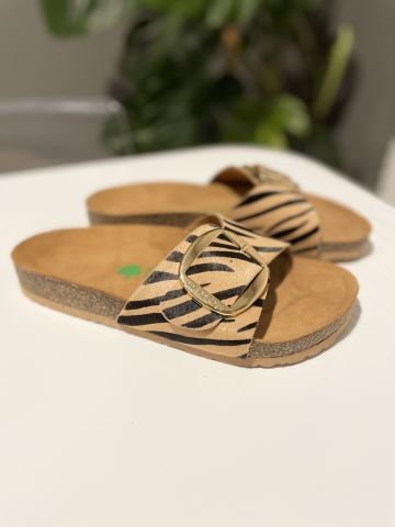 Land of Cork mantar taban zebra desen deri terlik