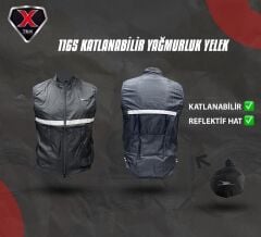 Tex 1165 Bisiklet Rüzgarlık Yelek Reflektif (Yeni Model)