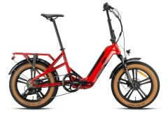 2025 Loop Coaster 20 Kolon Elektrikli Katlanır Bisiklet Fat Bike Kırmızı