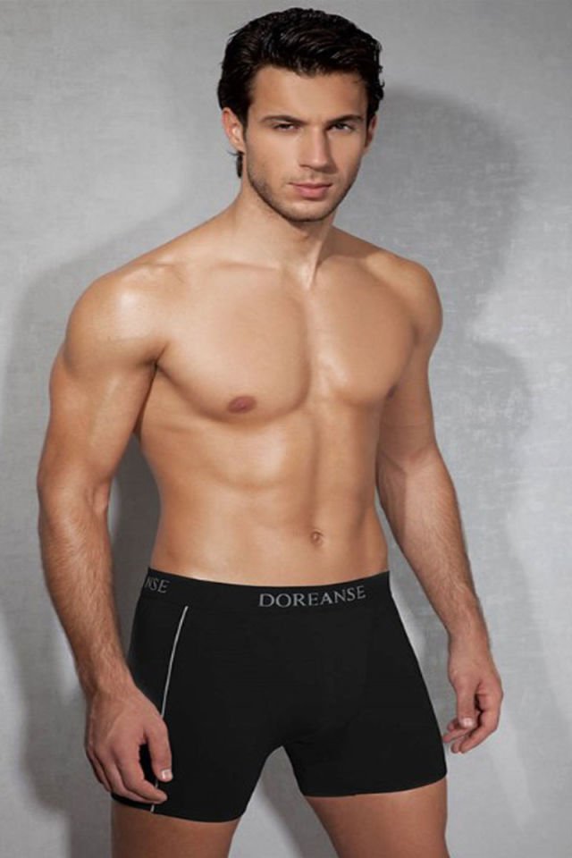 Men's Modal Striped Regular Leg Boxer 1780 Black