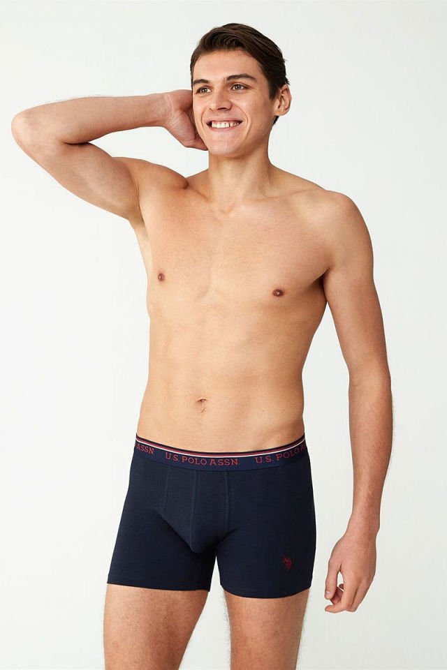 U.S. POLO ASSN. 80481 Uzun Paça Modal Erkek Boxer Lacivert