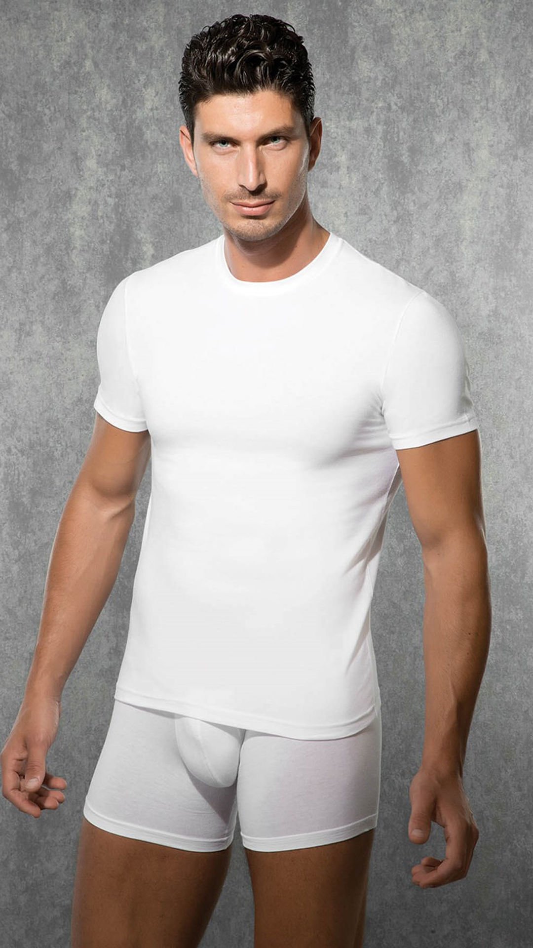 Men's Modal Crew Neck Short Sleeve T-Shirt 2550 White