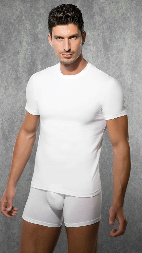 Men's Modal Crew Neck Short Sleeve T-Shirt 2550 White
