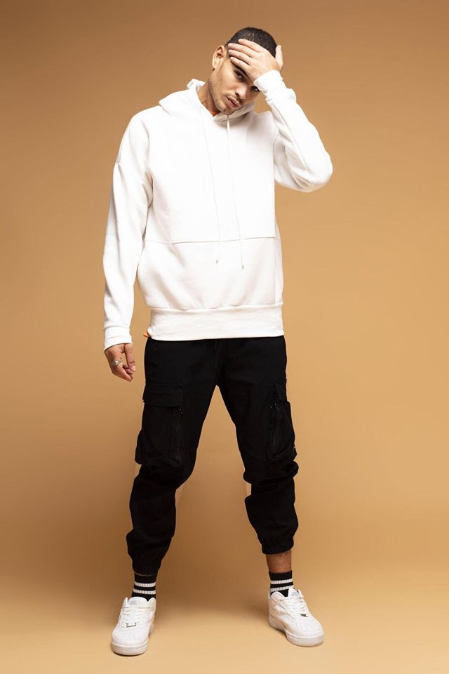 Catch Kapüşonlu Oversize Sweatshirt K-329 Beyaz M