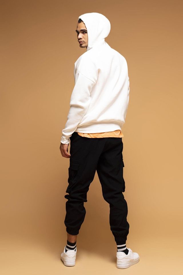Catch Kapüşonlu Oversize Sweatshirt K-329 Beyaz M