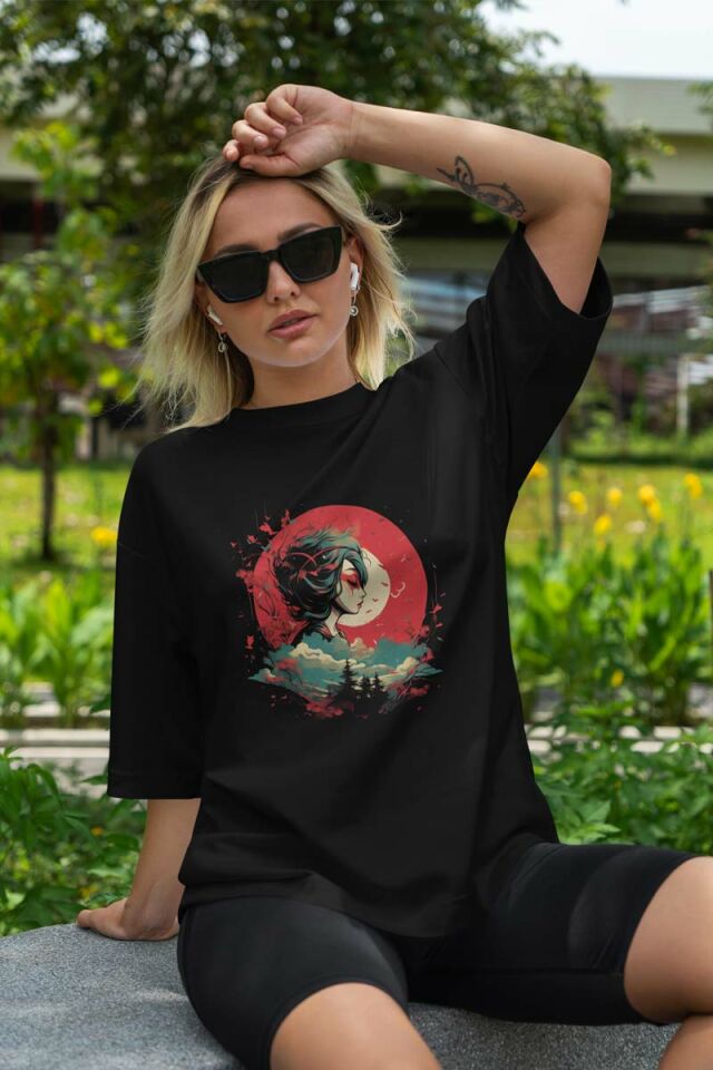 Kadın Oversize Baskılı Tişört 23OV01