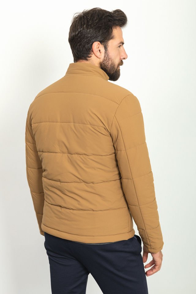 Двустороннее надувное мужское пальто Camel Color Slim Fit с прочным воротником