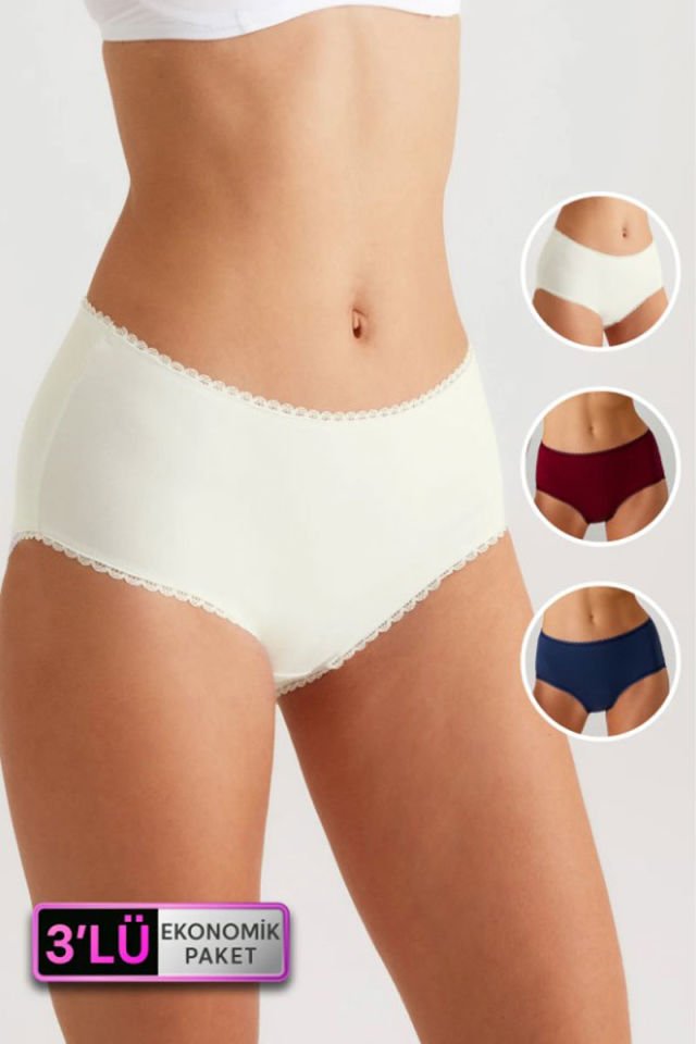 Pierre Cardin 3'lü Ekonomik Paket 2239 Yüksel Bel Bato Külot BEL