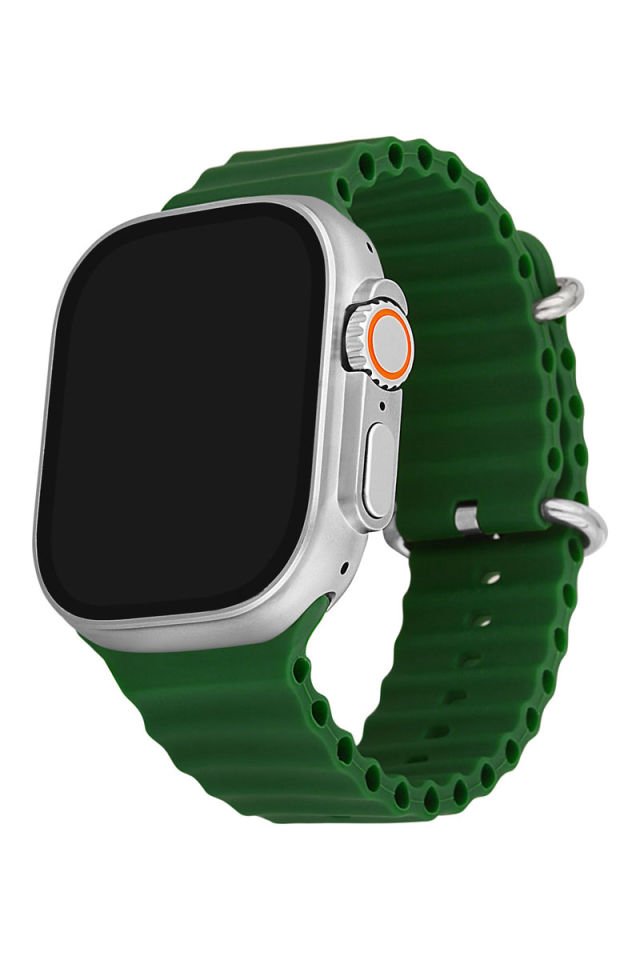 You Watch A8-A83 You Smart Silver & Dark Green Silicon Kol Saati