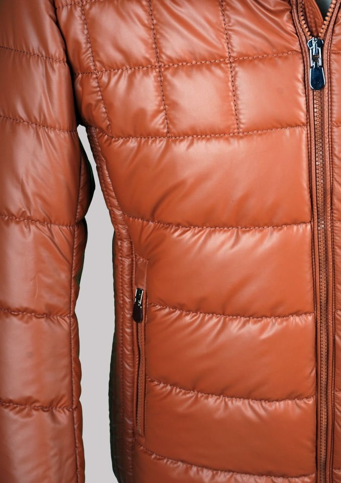 Men's Quilted Coat Collar Orange