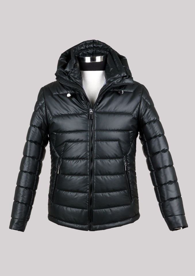 Quilted Hooded Men's Coat Dark Green