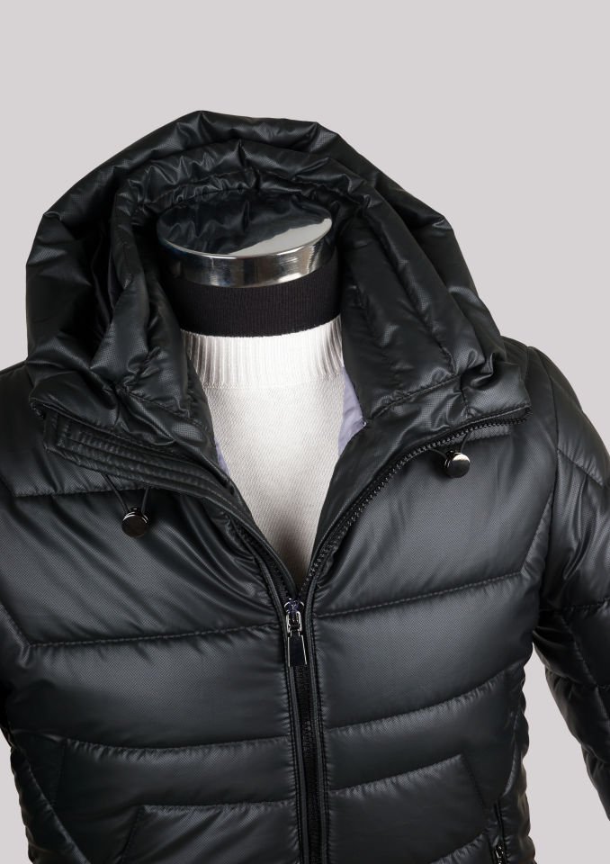 Quilted Hooded Men's Coat Dark Green