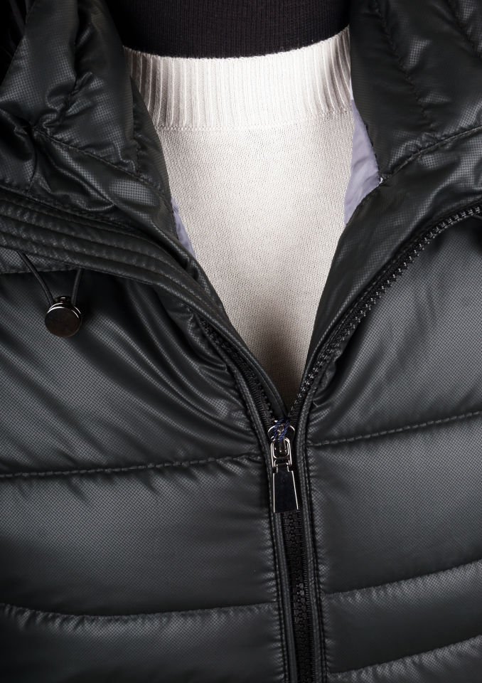 Quilted Hooded Men's Coat Dark Green