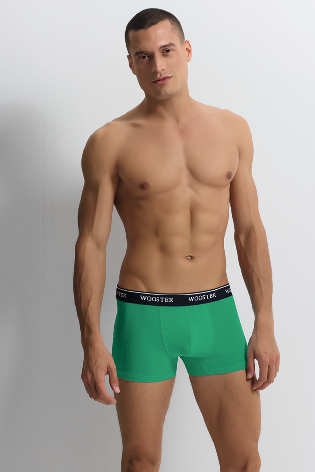 Yeşil Pamuklu Erkek Boxer