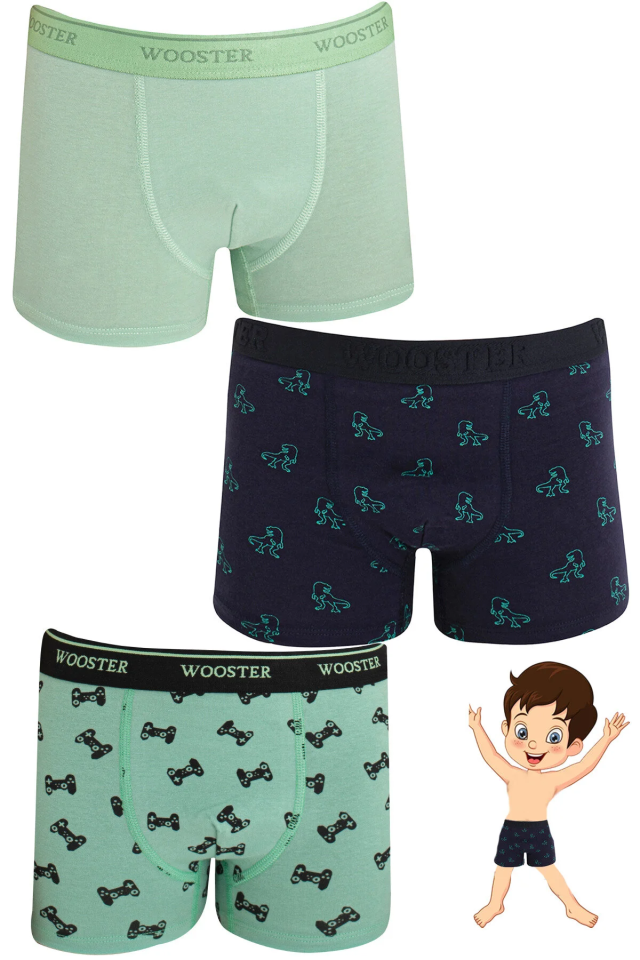 Wooster 3'lü Erkek Çocuk Pamuklu Boxer