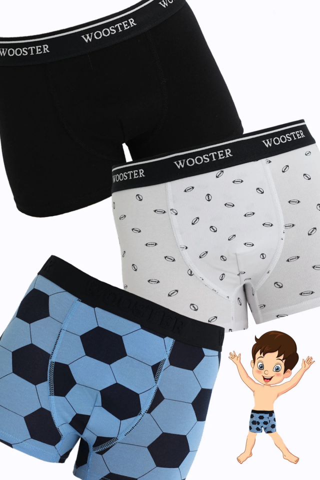 Wooster 3'lü Erkek Çocuk Pamuklu Boxer