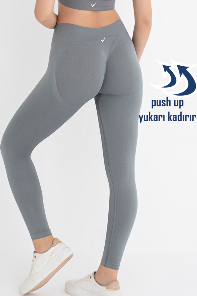 Kadın Push Up Toparlayıcı Yüksek Bel Dikişsiz Spor Tayt
