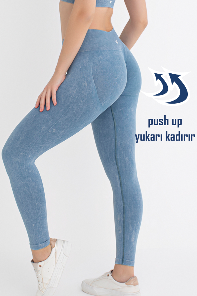 Kadın Push Up Toparlayıcı Yüksek Bel Dikişsiz Spor Tayt