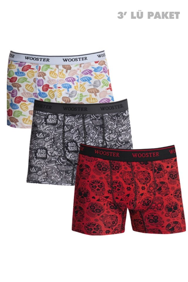 Pamuklu Erkek İç Giyim 3'lü Boxer