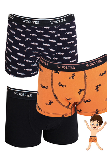 Wooster 3'lü Erkek Çocuk Pamuklu Boxer